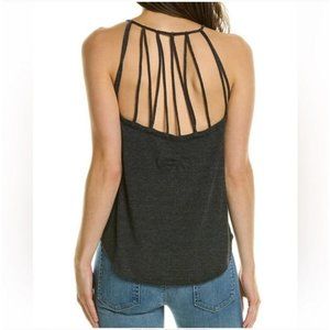 Chaser Black Strappy Back Tank Top Scoop Neck Sz S NEW